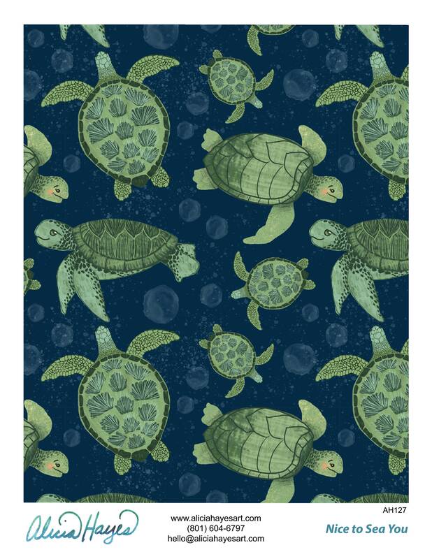 Nice to Sea You Collection - Sea Turtle Pattern